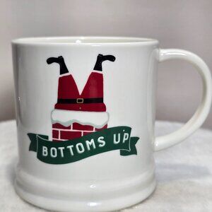 NWOT Santa Mug Cup "Bottoms Up" Christmas Humor Threshold Porcelain (Target)